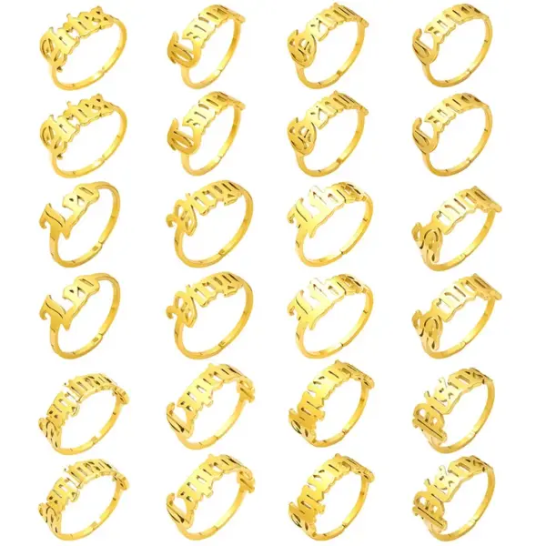 Ion Plating (IP) Real Gold Plated 18K Gold Constellation 304 Stainless Steel Simple Style Waterproof Non Tarnish Rings