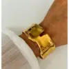 304 Stainless Steel Sun Starfish Turtle PVD Coated Rhinestones Real Gold Plated Marine Style Commute Waterproof Non Tarnish Surgical Steel Gold Bangle