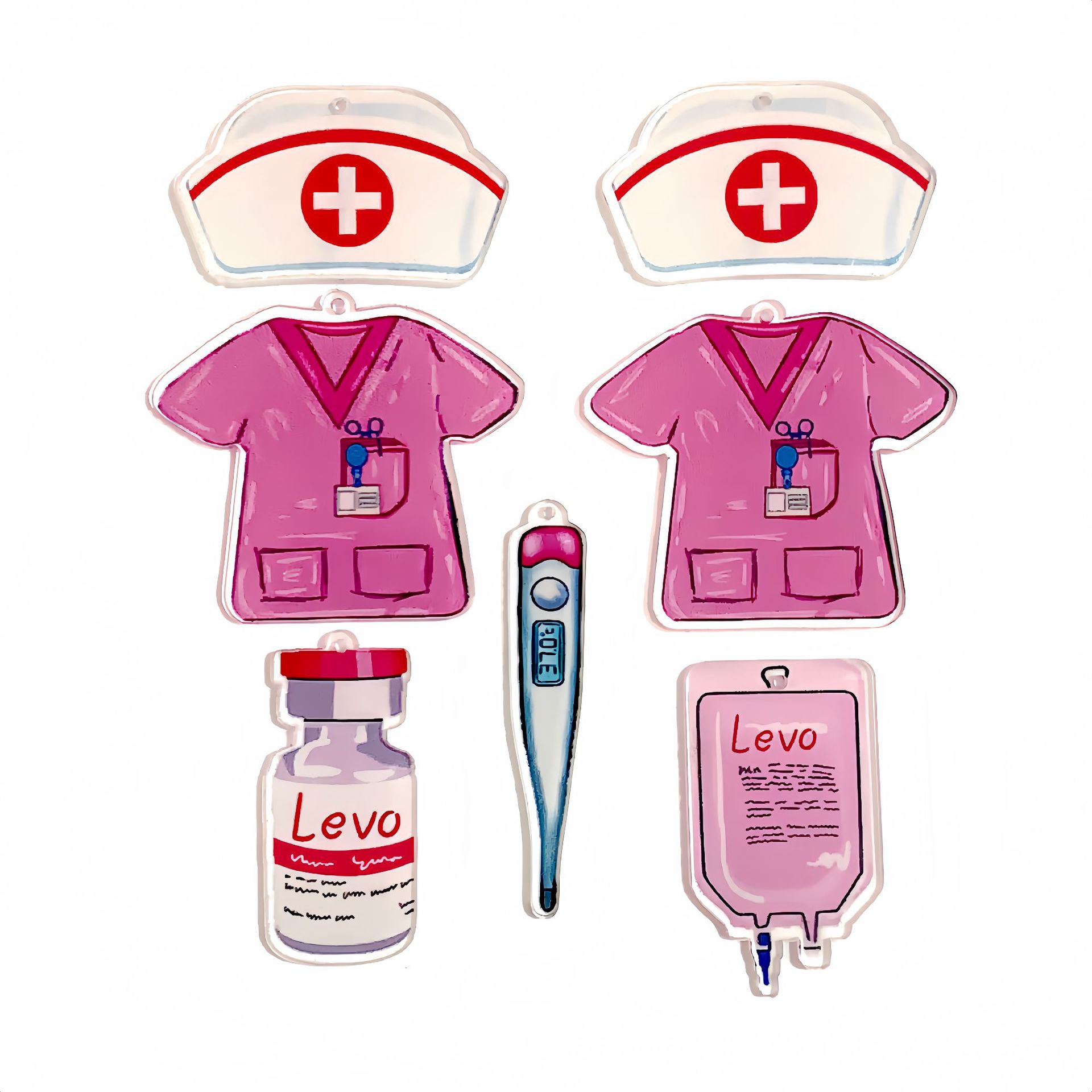 Wholesale Nurses' Day Pink Acrylic Pendant DIY
