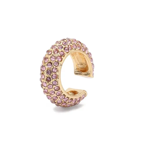 Wholesale 1 Piece Exaggerated Shiny C Shape Inlay Copper Rhinestones Ear Cuffs