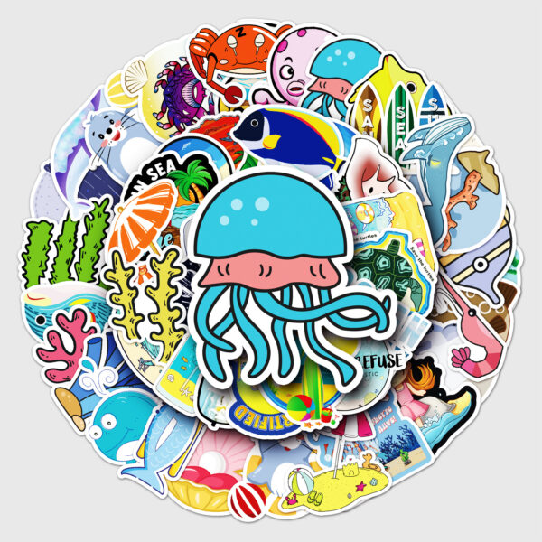 Wholesale 50 marine INS wind cartoon graffiti stickers laptop car trunk waterproof decorative stickers