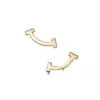 Wholesale Ion Plating (IP) 18K Gold Plated Geometric Letter Heart Shape 304 Stainless Steel Vintage Style Simple Style Waterproof Non Tarnish Ear Studs