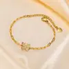 Wholesale Copper Gold Plated Simple Style Star Butterfly Heart Shape Zircon Bracelets