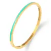 PVD Coated Real Gold Plated 18K Gold Solid Color Stainless Steel Streetwear Waterproof Non Tarnish Titanium Steel Bangle