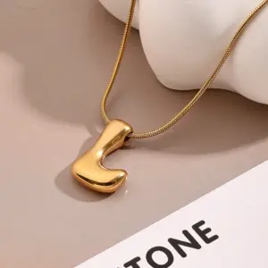 L Necklace (Gold) / Length: 450mm / 1 Strand/Package