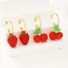 Wholesale 1 Pair Elegant Sweet Simple Style Cherry Fruit Strawberry Fruit Synthetic Resin Copper 18K Gold Plated Drop Earrings