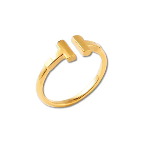 Wholesale 1 Piece Simple Style Letter Copper Plating Inlay Zircon Open Ring