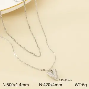 Steel Color Necklace KN291936-Z