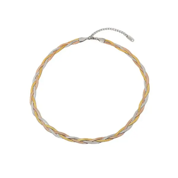 oly-8133afc9e913a5a0a7785743595847fb Wholesale Jewelry Simple Style Classic Style Solid Color Titanium Steel Plating Bracelets Necklace