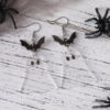 Wholesale Cross-Border New Halloween Bat Ghost Splicing Pendant Earrings Acrylic Double-Sided Earrings Halloween Earrings