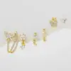 Wholesale 1 Set Sweet Simple Style Geometric Butterfly Inlay Brass Zircon 18K Gold Plated Earrings Ear Studs