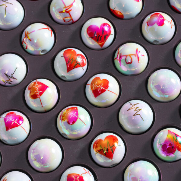 Wholesale Valentine's Day Love ECG Acrylic Beads