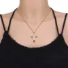Wholesale Fashion Cross Copper 18k Gold Plated Zircon Pendant Necklace In Bulk