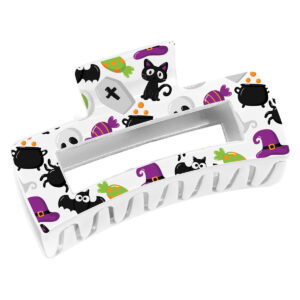 8.5 square halloween white background purple print