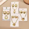 Wholesale Jewelry Casual Vacation Modern Style Round Heart Shape 304 Stainless Steel 18K Gold Plated Electroplating Polishing Plating Snake Chain Jewelry Set