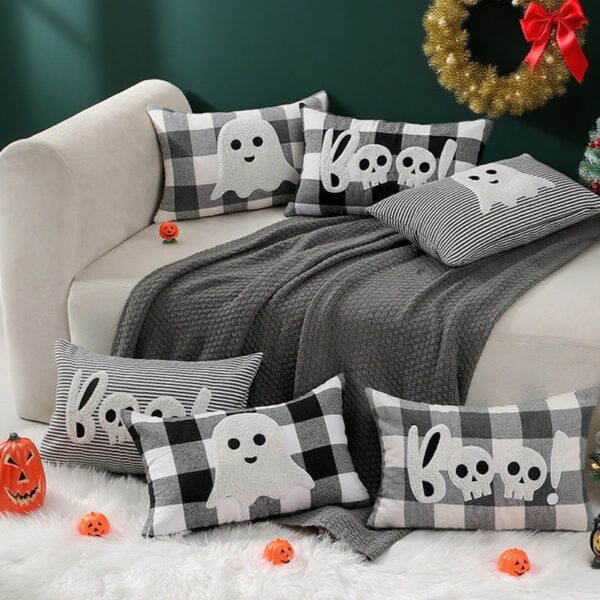 Wholesale Halloween plaid ghost pillowcase