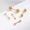 Wholesale 1 Simple Style Commute Round 304 Stainless Steel 18K Gold Plated Ear Studs