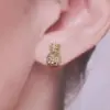 Wholesale Korean Copper Micro-set Zircon Peach Heart Pineapple Geometric Sweet Earrings