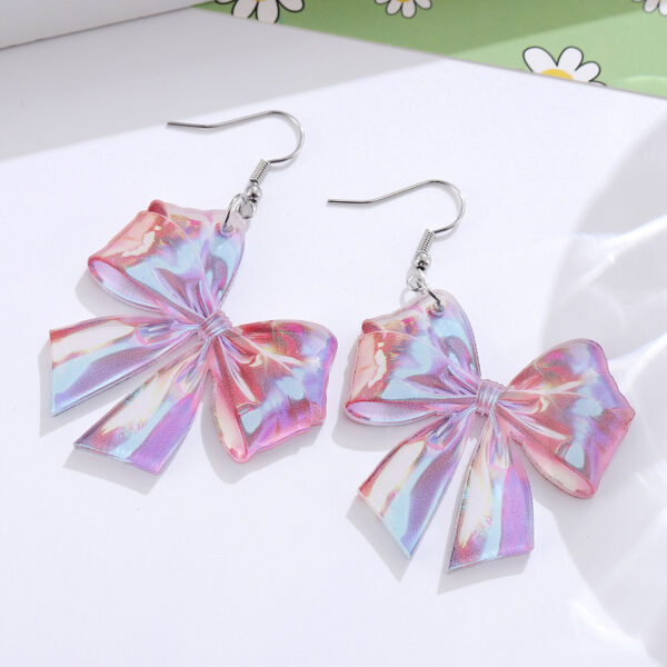 oly-8154ba5bac484884cf85582c9b4bf3a6 Wholesale Cross-border New Y2K Colorful Bow Acrylic Pendant Earrings Women's Simple Elegant Earrings Gift