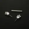 Wholesale Fashion Solid Color Stainless Steel Inlay Artificial Diamond Adhesive Nail 1 Piece