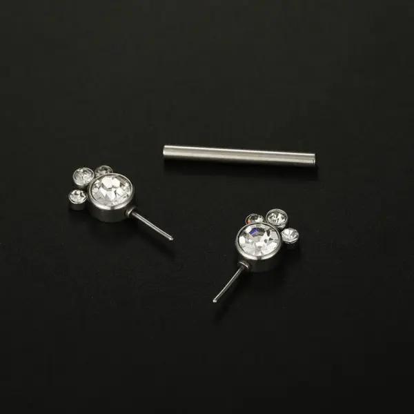 Wholesale Fashion Solid Color Stainless Steel Inlay Artificial Diamond Adhesive Nail 1 Piece