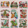 Wholesale Green cartoon Christmas heat transfer pattern