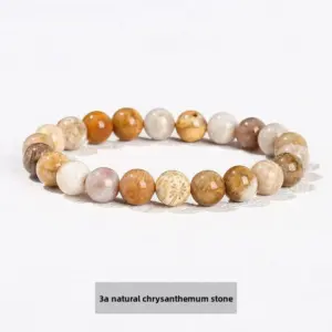 3a Chrysanthemum Stone Bracelet / Diameter 6.1-6.8mm (about 30-32 Pieces)