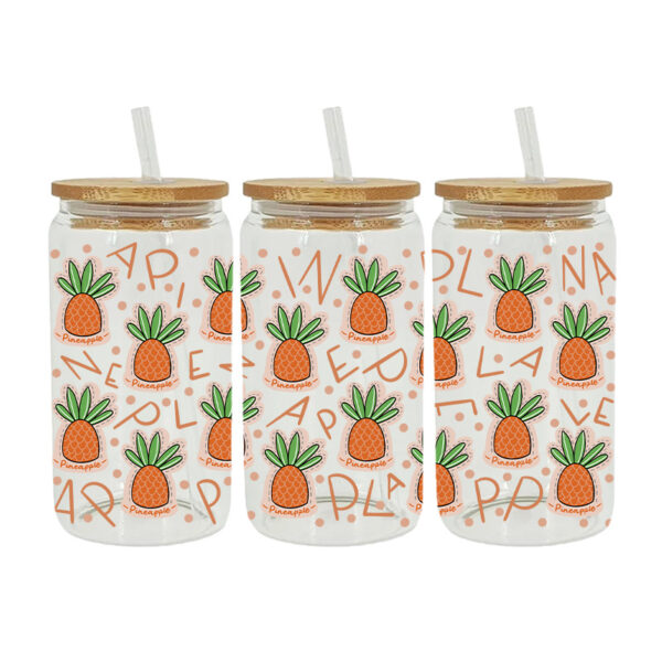 Wholesale fruit Cup Crystal Sticker16oz Cup UV DTF Wraps 16oz Cup UV DTF Wraps