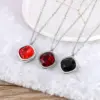 Wholesale Jewelry Formal Simple Style Geometric 304 Stainless Steel Zircon Inlay Pendant Necklace