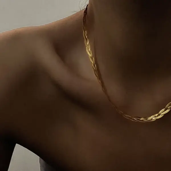 Wholesale Jewelry IG Style Simple Style Solid Color 304 Stainless Steel 18K Gold Plated Plating Stainless Steel Necklaces
