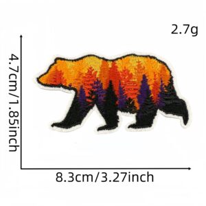 Scenery bear cloth sticker 12#