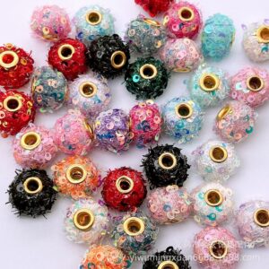 Wholesale Pom-pom balloon pom-pom through hole sequin spacer bead