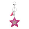Wholesale Sequins European and American style creative two-color diamond Korean velvet five-pointed star tassel key chain pendant bag jewelry