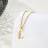 Water Plating Vacuum Real Gold Plated 18K Letter 304 Stainless Steel Titanium Fashion Waterproof Non Tarnish 201 Pendant Necklace