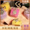 Wholesale Colorful soft candy double-sided heart bow square beads