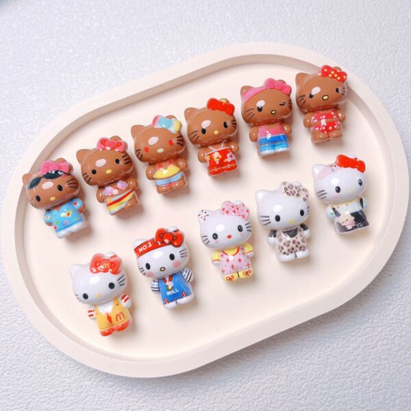 Wholesale Acrylic Cartoon Standing Cat Straight Hole Loose Beads