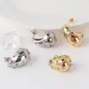 Wholesale 1 Pair Vintage Style Water Droplets Plating Inlay Brass Artificial Gemstones Crystal 18k Gold Plated White Gold Plated Ear Studs