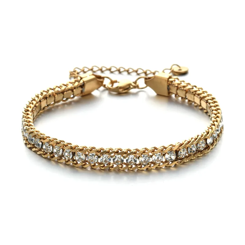 Wholesale Elegant Shiny Geometric 304 Stainless Steel Chain-free Bracelets In Bulk