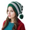 Wholesale Christmas Knitted Autumn/Winter Striped Pom-Pom Holiday Wool Hat