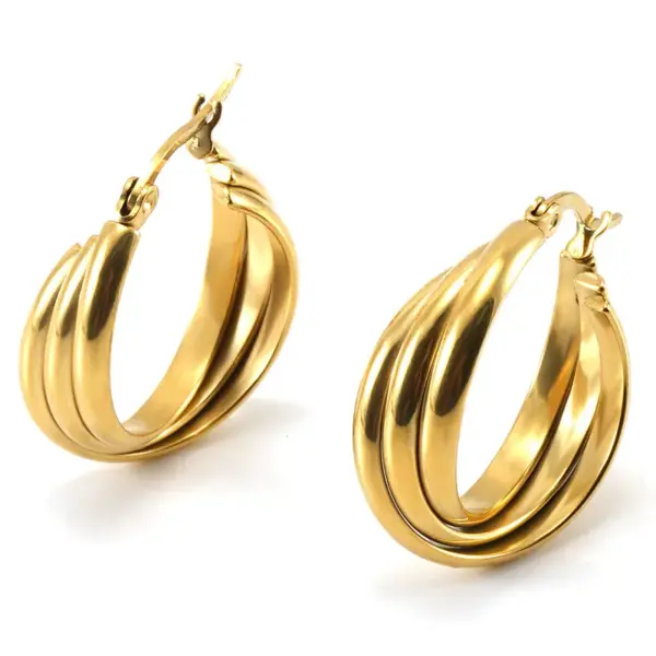 Fashion Geometric Plating 304 Stainless Steel 18K Gold Plated Stainless Steel Earrings
