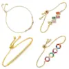 Wholesale 304 Stainless Steel Copper Gold Plated Casual Elegant Simple Style Drawstring Inlay One-Shaped Quadrilateral Bamboo Zircon Bracelets