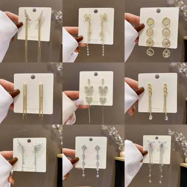 Elegant Geometric Copper Plating Artificial Pearls Rhinestones Drop Earrings 1 Pair