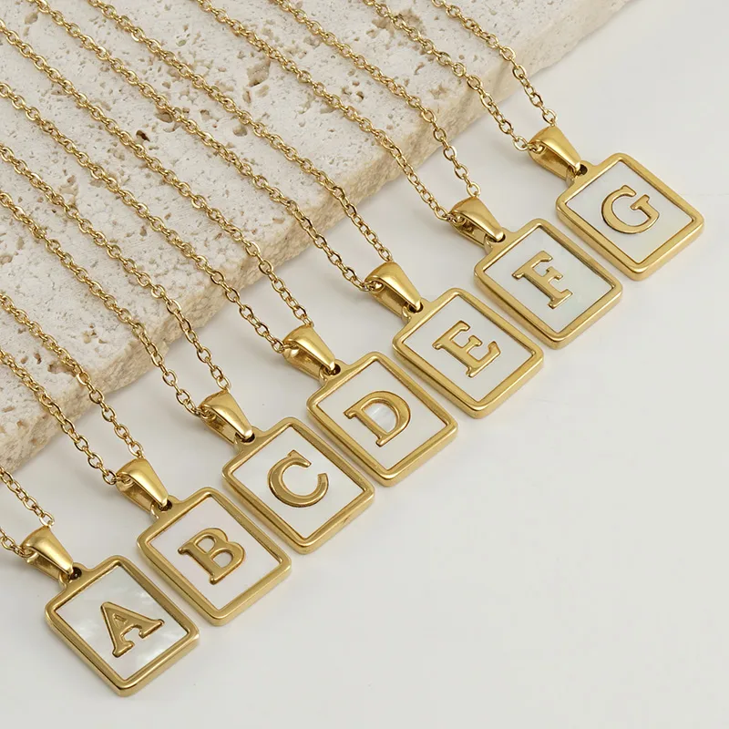 Wholesale PVD Coated Letter 304 Stainless Steel Casual Commute Waterproof Non Tarnish 304 Stainless Steel Pendant Necklace