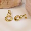 1 Pair Vintage Style Classic Style Circle 304 Stainless Steel Imitation Gold Electroplating Ear Studs