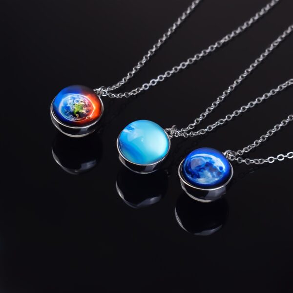 Wholesale 1pc solar system pendant necklace, glass ball pendant necklace, fashion jewelry aessories for men and women gifts