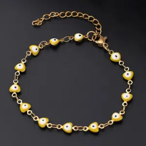 Yellow Eye Bracelet (Gold) / 10X5mm (Length: 160+50mm) / 1 Strand/Package