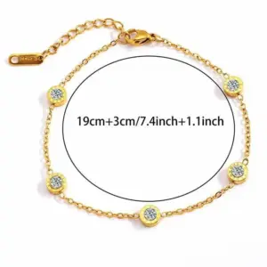 [25] Gold Roman Diamond Bracelet