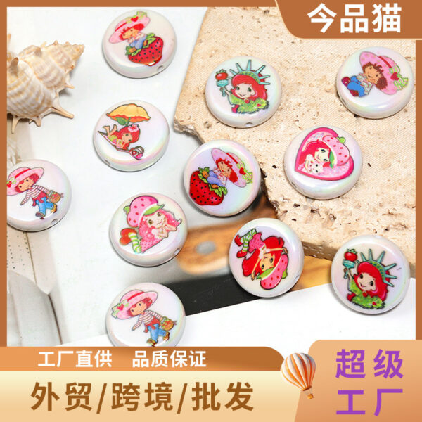 Wholesale Cartoon Printed Loose Beads