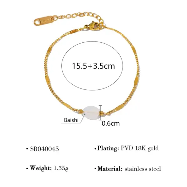 PVD Coated 18K Gold Real Plated Water Droplets Flower Bow Knot 304 Stainless Steel IG Style Vacation French Waterproof Non Tarnish Bracelets