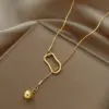 Wholesale Lady Classic Style Geometric Titanium Steel Plating Pendant Necklace